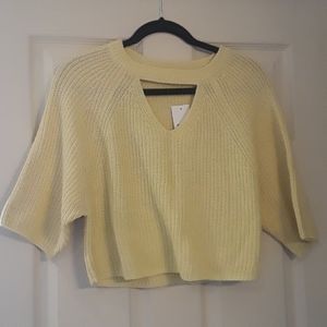 RUE 21 Love More Yellow Cropped Sweater XS NWT